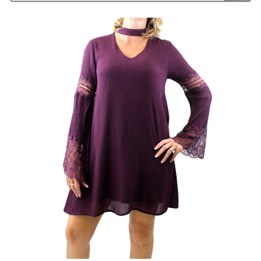 C.Christian NWT purple leapord boutique sz M boho dress